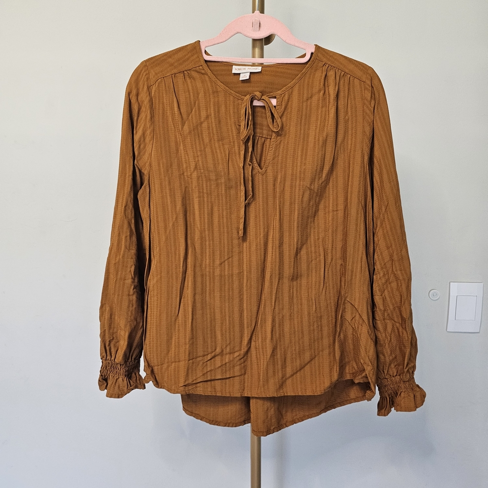 Knox Rose Rust‎ Long Sleeve Peasant Blouse